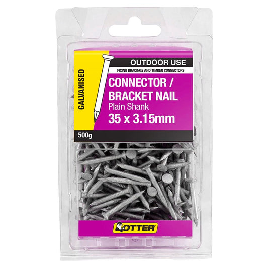 Otter Connector Bracket Nails - 3.15mm - Galvanised - Reinforced Head - 500g Pack - Auzzistore