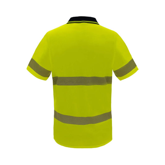 Citeco Womens Hi Vis Short Sleeve Polo 8 - Yellow - 100% Polyester - Lightweight – view 2