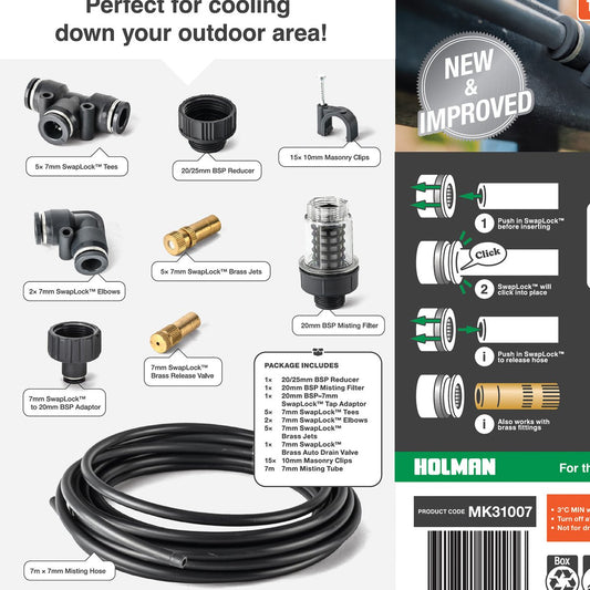 Holman 7m Misting Kit - Outdoor Cooling System with SwapLock Fittings – view 2 - Auzzistore