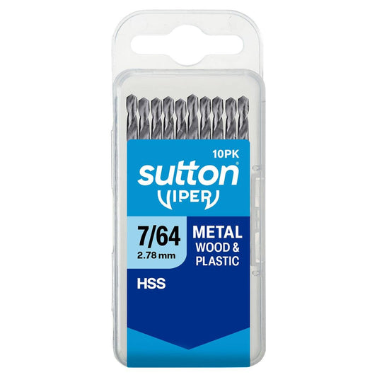 Sutton Tools Viper Drill Bit 10 Pack - 7/64" - M2 HSS - Self-Centering - Auzzistore
