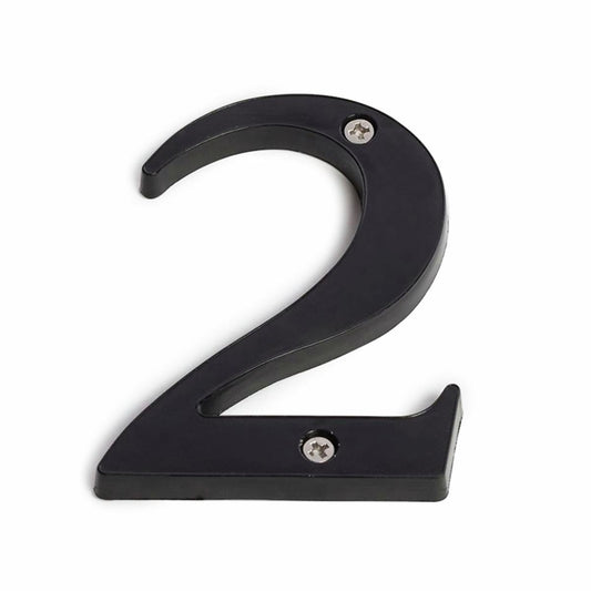 Sandleford 85mm Black Plastic House Number 2 - Weather Resistant - Easy Fit