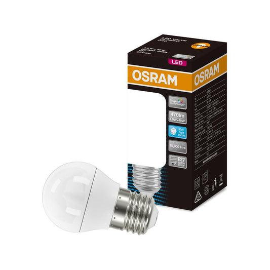 Osram Fancy Round LED Globe 4.9W 470lm 6500K Frosted - Energy Efficient