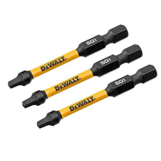 Dewalt Flextorq Screwdriver Bit - 57mm SQ1 - 3 Pack - Impact Absorption – view 2 - Auzzistore