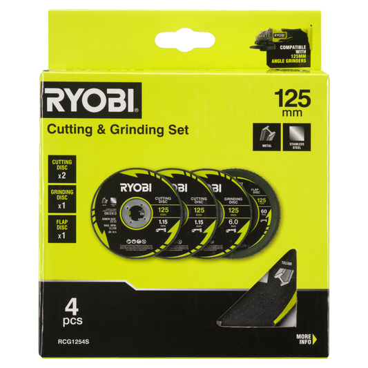 Ryobi 4 Piece Cutting and Grinding Set - 125mm - Metalworking Precision – view 2 - Auzzistore