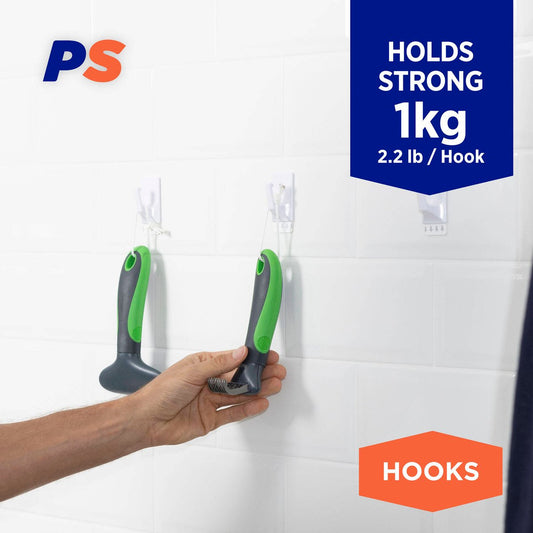Permastik Medium Utility Hooks 6 Pack - 1kg Capacity - White - 110mm x 225mm – view 2