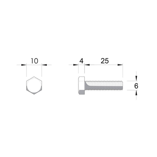 Zenith Hex Head Bolt - M6 x 25mm - 10 Pack - Hot Dipped Galvanised - Rust Resistant – view 2 - Auzzistore