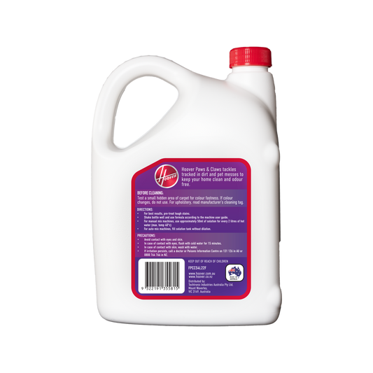 Hoover Paws Claws Cleaning Solution 4 Litre - Enzymatic Stain Remover 4L – view 2 - Auzzistore