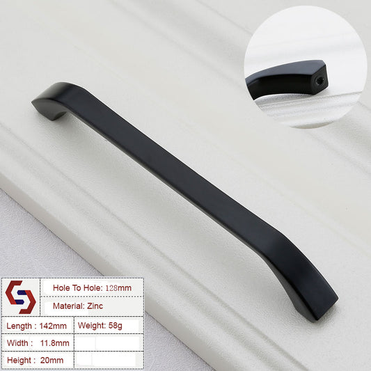 Zinc Kitchen Cabinet Handles Bar Drawer Handle Pull black color hole to hole 128MM – view 2