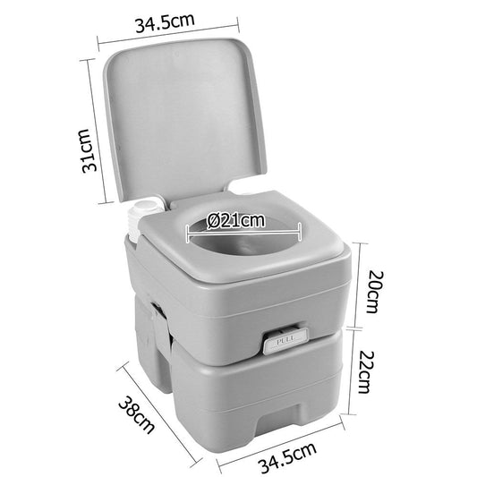 Weisshorn 20L Portable Outdoor Camping Toilet - Grey | Auzzi Store