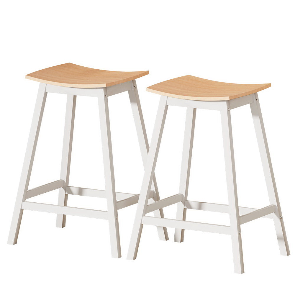Artiss 2 x Wooden Bar Stools Bar Stool Dining Chairs Kitchen Barstools Oak | Auzzi Store