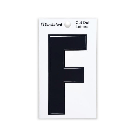 Sandleford 85mm Black Cut Out Self Adhesive House Letter F - Auzzistore