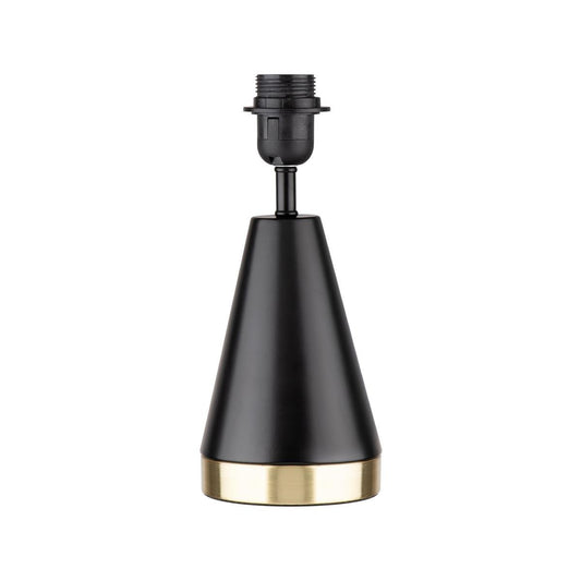 Verve Design Jessica Lamp Base - Matte Black with Gold Trim - 120mm x 280mm - Versatile Customisation