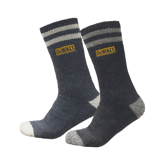 Dewalt Thermal Work Socks Pack of 2 - Insulated - Black - Durable