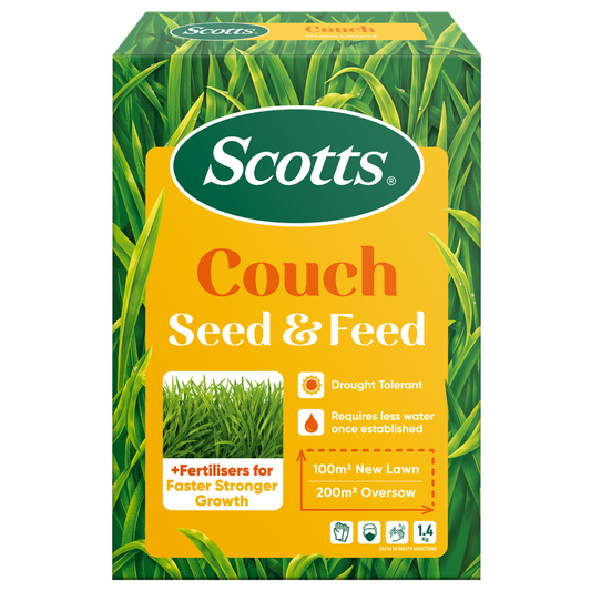Scotts Lawn Builder Couch Lawn Seed 1.4kg Seed + Fertiliser Benefits - Auzzistore