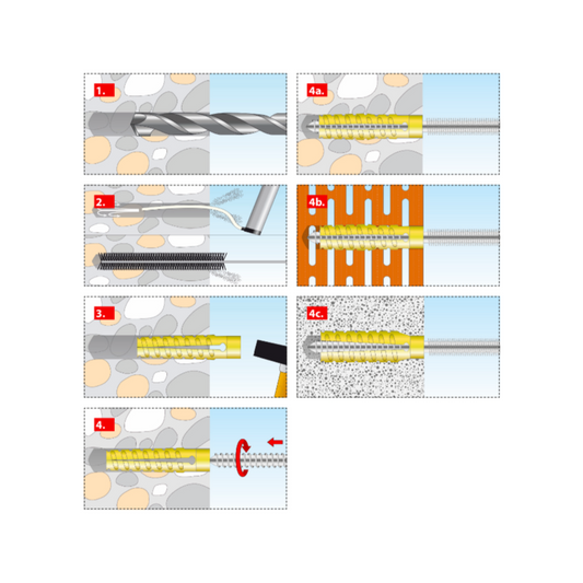 Tox Utility Anchor M8 x 38mm - 10 Pack - Metal - Secure Fixing – view 2 - Auzzistore