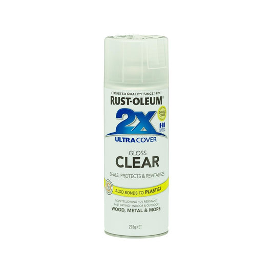 Rust-Oleum 2X Ultra Cover Gloss Clear Spray Paint 298g - Spray - Durable - Fast-Drying - Auzzistore