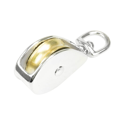 Pinnacle 50mm Brass Pulley - 200kg Load Capacity - Durable Nickel Plated - Auzzistore