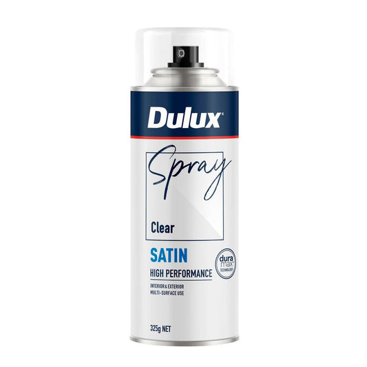 Dulux Spray Paint 325g Satin Clear - Fast Drying - Self-Priming - 10 Min Touch Dry - Auzzistore