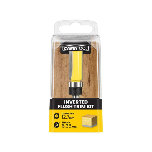 Carbitool 12.7mm TCT Inverted Flush Router Bit - Tungsten Carbide - 1 Pack - Auzzistore