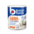 British Paints Clean and Protect Low Sheen Interior Paint 1L - White - Wipeable Surface - 8-Year Mould Guarantee