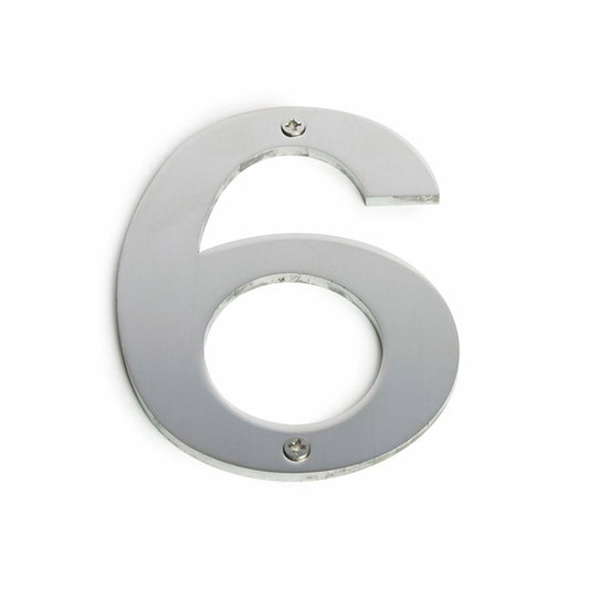 Sandleford Stainless Steel House Number 6 - 100mm - Brushed Finish