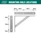 Carinya Heavy Duty Straight Stayed Bracket 200x150mm White Steel