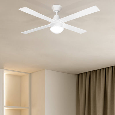 Arlec White Oyster Ceiling Fan Light - Glass Metal - Easy Fit - Stylish