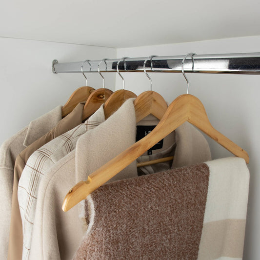 Practa Timber Clothes Hangers - Heavy Duty - 5 Pack - 445mm x 230mm - Natural – view 2