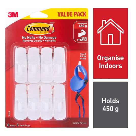 Command Small Adhesive Hooks - 8 Pack - Plastic - Damage-Free Hanging – view 2