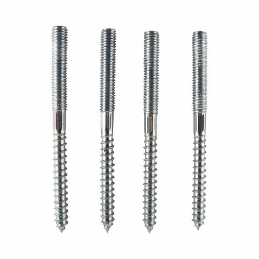 Everhang M8 Hanger Bolt 100mm Zinc Plated Steel 4 Pack Durable - Auzzistore