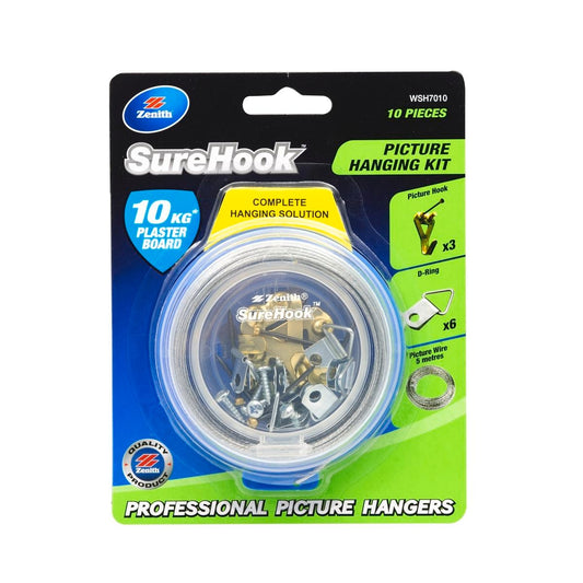 Zenith Picture Hanging Kit - 10kg - Brass Plated - Secure & Easy Use