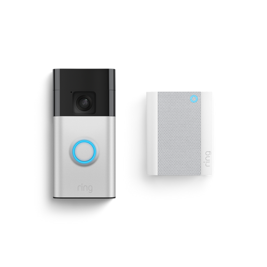 Ring Satin Nickel Battery Video Doorbell with Chime - 1440p HD Video - Easy DIY Installation - Auzzistore