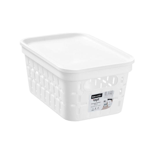 Boxsweden Kept Storage Basket - Small 26x17.5x12.5cm - White - Stackable - Auzzistore