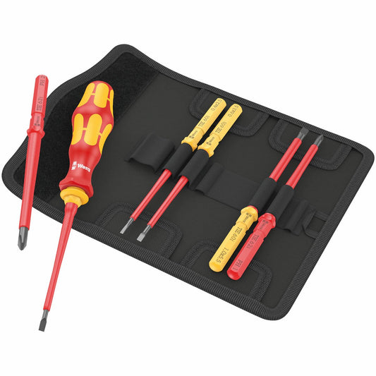 Wera 7 Piece VDE Kraftform Kompakt Universal Screwdriver Set - 300mm x 150mm x 50mm - Insulated, Ergonomic, Durable - Auzzistore