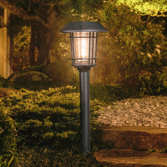 Luxzone 60cm Aluminium LED Solar Pathway Light - 30 Lumens - Black - Weather-Resistant – view 2