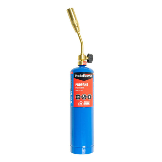 Handyman Blow Torch Kit - Cyclone Flame Burner - 400g Propane Cartridge - Multi-Fuel Compatible - 210mm x 60mm x 60mm - Auzzistore