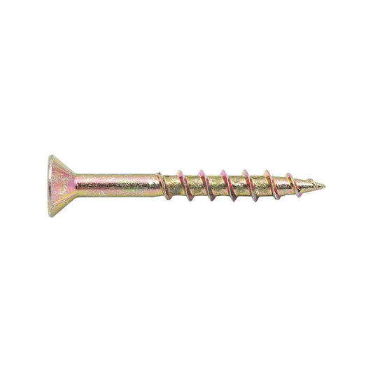 Zenith 10g x 40mm Countersunk Rib Head Chipboard Screws - 50 Pack - Gold - Superior Grip - Auzzistore