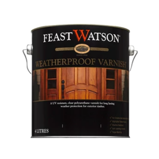 Feast Watson Weatherproof Varnish - 4L - Solvent Based - UV Resistant - Auzzistore