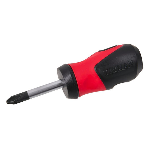 Trojan 38mm No 2 Phillips Screwdriver - Magnetic Tip - Red and Black