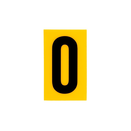 Sandleford 60mm Yellow Self Adhesive House Number 0 0 - Durable Polycarbonate - Auzzistore