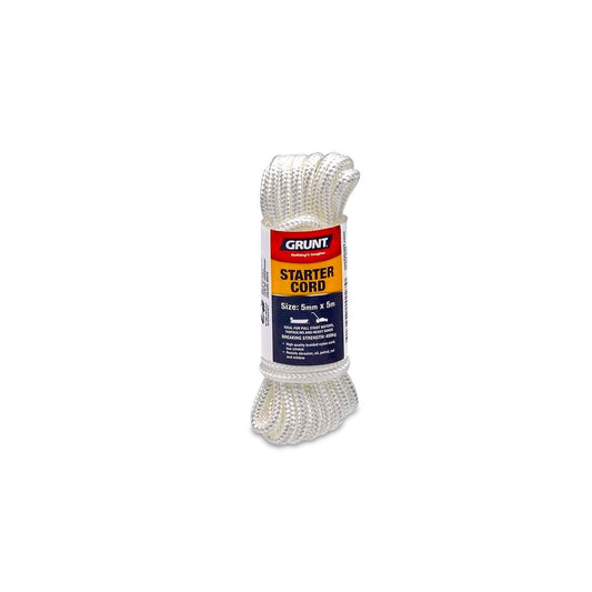 Grunt 5mm Starter Cord - White Nylon - Durable - UV Protected - Auzzistore