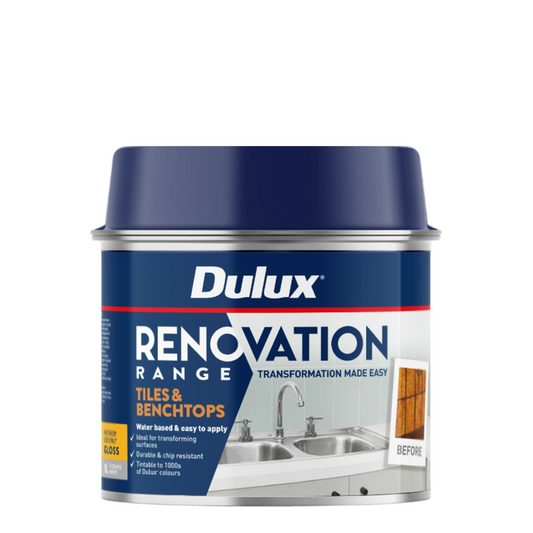 Dulux Renovation Range Tiles Benchtops Gloss White 1L - Water-Based Coating - Auzzistore