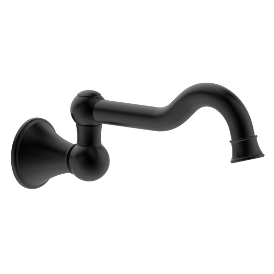Mondella Black Matte Maestro Classic Swivel Bath Spout - 243mm - Lead Free Brass