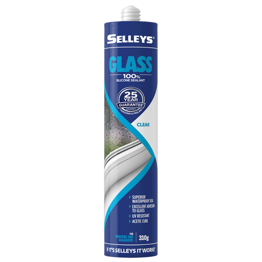 Selleys Glass Silicone - 310g - Silicone - UV Resistant - Auzzistore