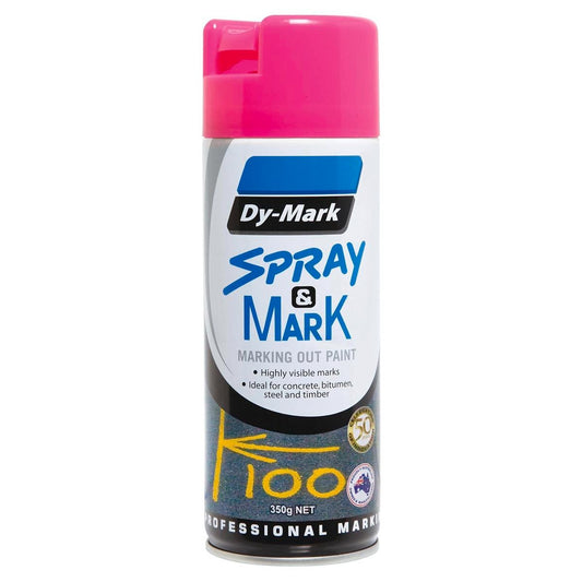 Dy-Mark Fluoro Pink Spray Paint 350g Toluene-Free High Opacity - Auzzistore