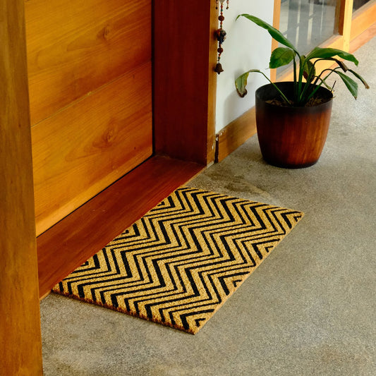 Zig Zag Coir Outdoor Mat - 40 x 70cm - Durable - Non-Slip - Dirt Trapping – view 2