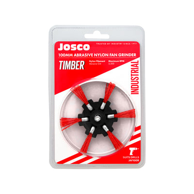 Josco 100mm Abrasive Nylon Fan Grinder Brush - Removes Paint - Durable