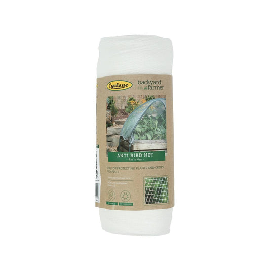 Backyard Farmer Anti Bird Net - 4 x 4m - 5mm - White - UV-Resistant - Auzzistore