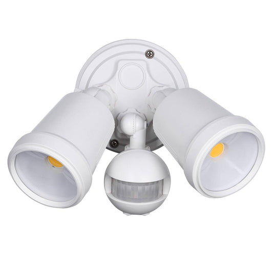 Brilliant White Raptor III Twin Security Light - 20W - 1800 Lumens - PIR Sensor - Outdoor Use