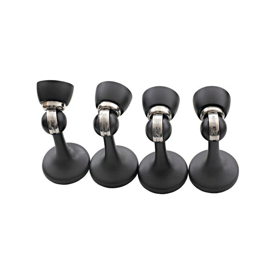 Ikonic Magnetic Door Stop Set - 4 Piece - Zinc Alloy - Matte Black Finish - Auzzistore